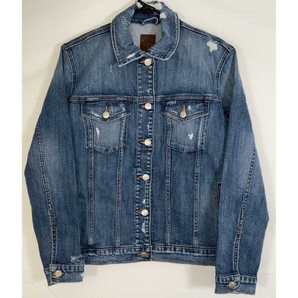 NWT Women's Joe's Jeans Frannie Button Blue Denim Jean Jacket Distressed - Small